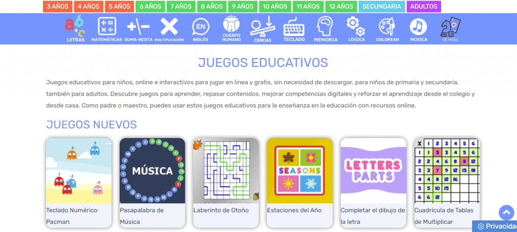 Juegos Educativos Online Para Educación Infantil Y Primaria - Educaenvivo