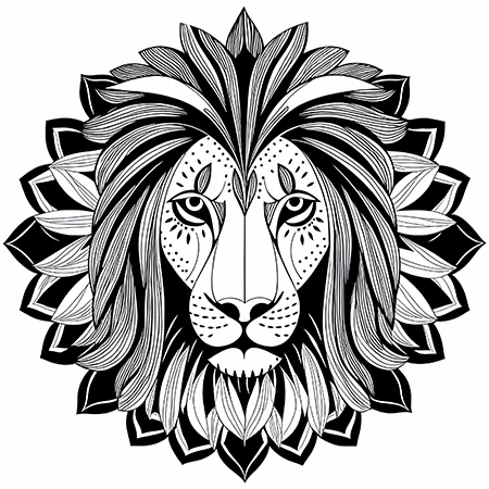 Mandala de León Detallado – Mandalas de Animales