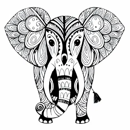 Mandala de elefante adulto para colorear – Educaenvivo